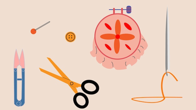 Zestaw do haftu z igłami i muliną